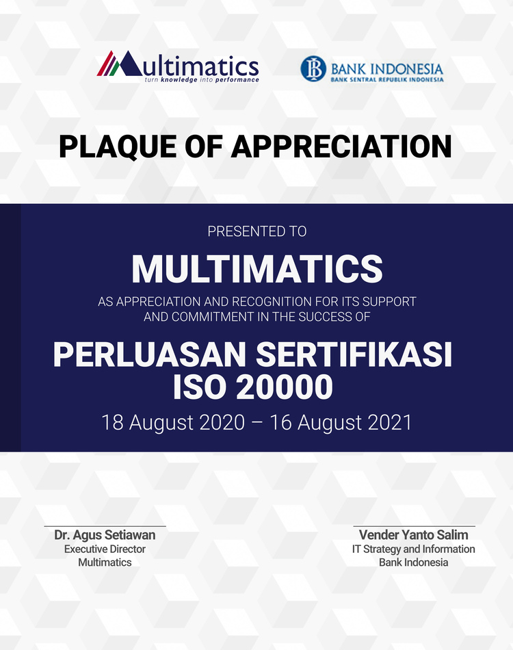 Project Multimatics Sertifikasi ISO Bank Indonesia 