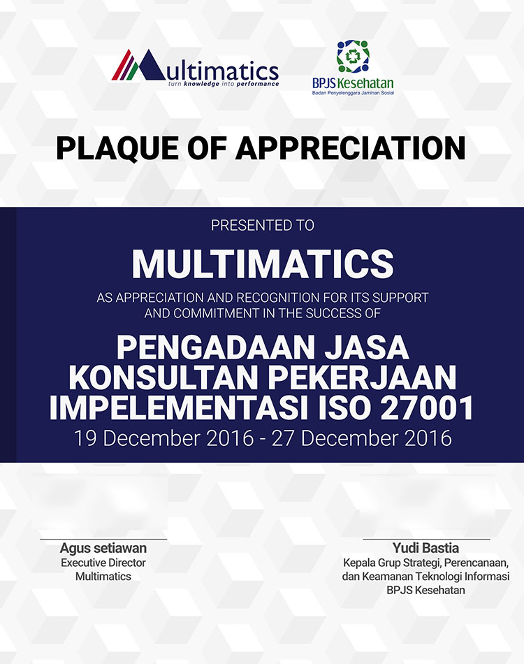 Project BPJS Kesehatan ISO 27001 Implementation Multimatics