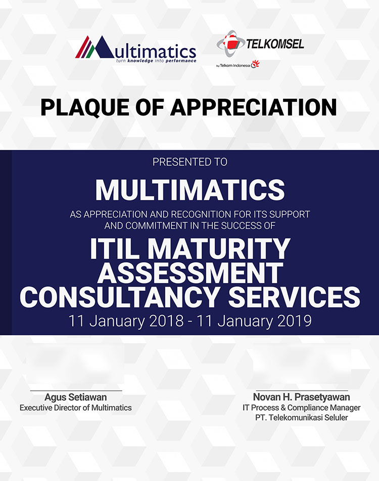 Project Multimatics ITIL Maturity Assessment & ISO/IEC 20000 Consultancy Telkomsel